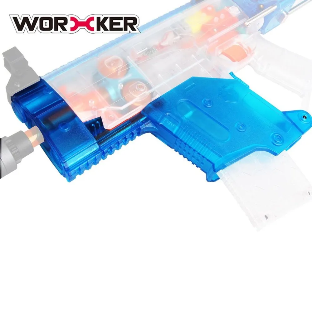 

WORKER Modified Short Sword Shaped Cover Toy Gun Accessories Kit Removable Front Tube for Nerf Stryfe Transparent Blue New