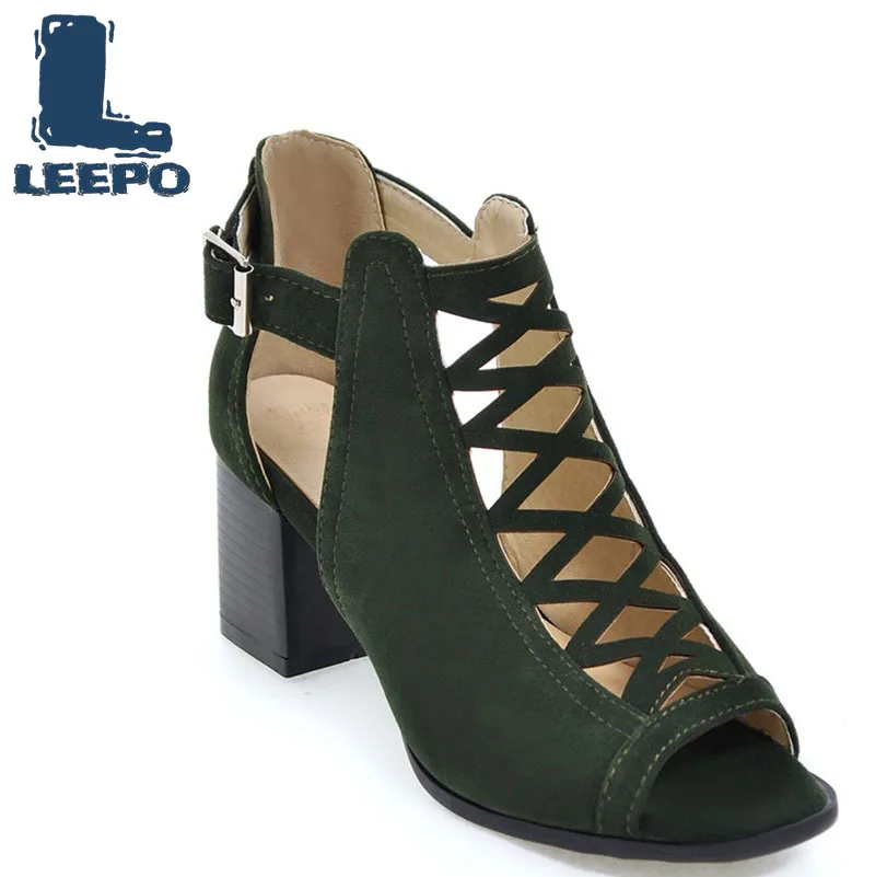 

Shoes Woman Summer Ankle Boots for Women Peep Toe High Heels Perforated Boots Female Solid Booties Ladies Plus Size Shoes