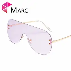MARC супер большой тела солнцезащитные очки дизайн Марка Тенденции моды красный UV400 солнцезащитные очки 2018New серый без оправы Смола