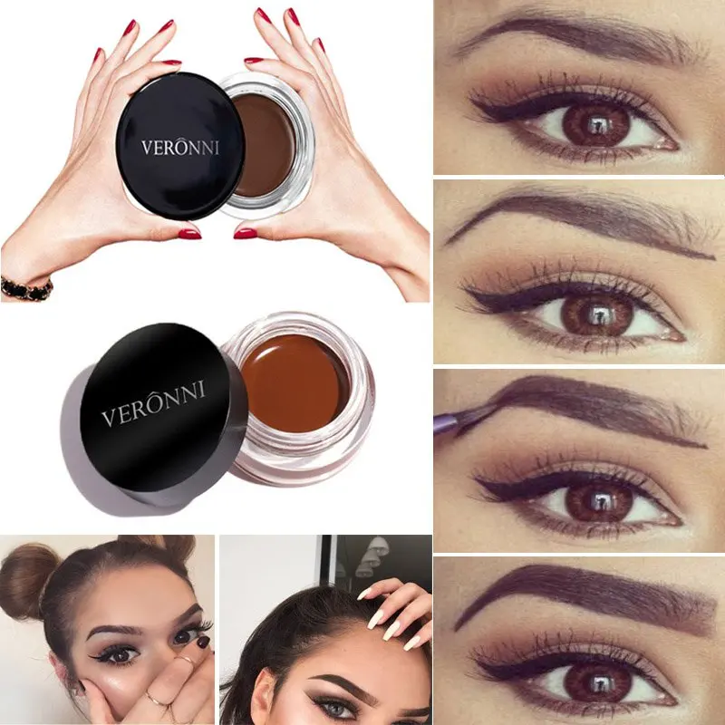 

Professional Eye Brow Tint Makeup Tool Kit Waterproof High Brow 8 Color Pigment Black Brown Eyebrow Gel With Brow Brush D1
