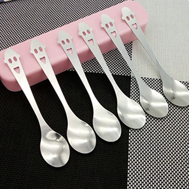 Special Offers 10pcs/lot 13.8*2.6cm Stainelss Steel Coffee Scoop Cute SmilingFace Dessert Pudding Honey Stirring Spoon Children Kitchen Cutlery Special Offers 10pcs/lot 13.8*2.6cm Stainelss Steel Coffee Scoop Cute SmilingFace Dessert Pudding Honey Stirring Spoon Children Kitchen Cutlery