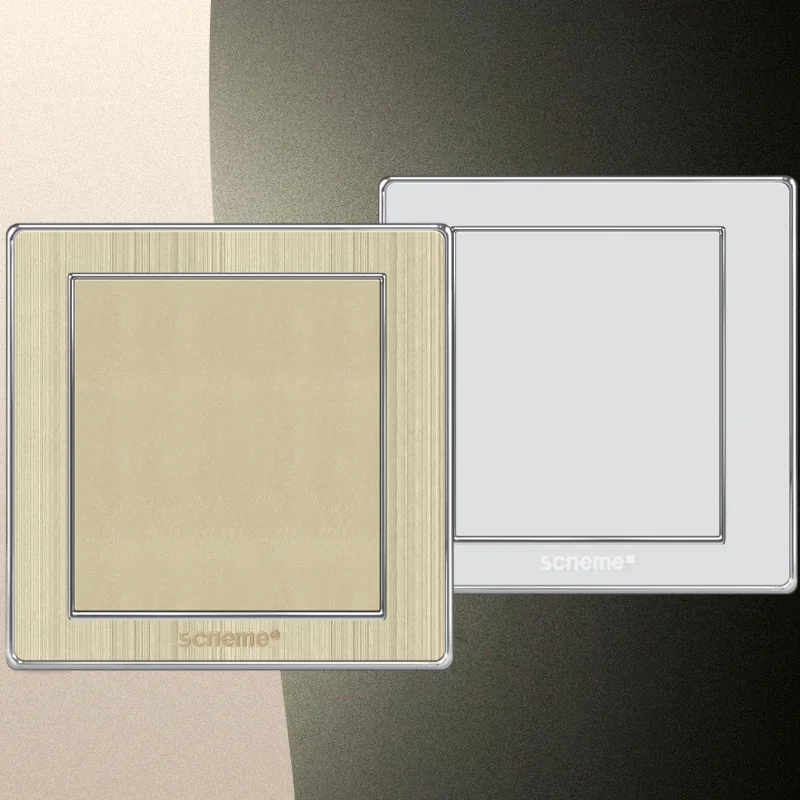 

86 type Blank space panel wall Socket hole cover, Elegant white / brushed gold colors outlet