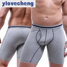Новые удобные трусики 95% хлопок удлиненное Мужское нижнее белье Чистый хлопок длина анти-износ упражнения мужские боксеры шорты