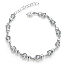 New Hot Sell Silver Plated Austrian Crystal Brand jewelry Multi Chain Rhinestone Bracelet Women Wedding Jewellry