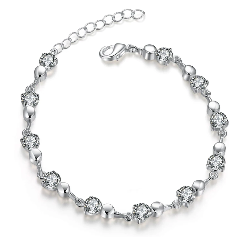 New Hot Sell Silver Plated Austrian Crystal Brand jewelry Multi font b Chain b font Rhinestone
