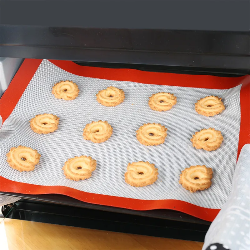 Non-Stick Silicone Baking Mat Pad For Cake Cookie Macaron Oil Proof Liner Glass Fiber Rolling Dough Cooking Tools | Дом и сад