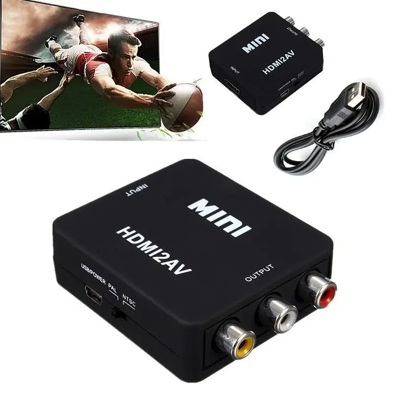 1080p HDMI к RCA аудио черный Универсальный для HDTV HD DVD видео AV адаптер конвертер вход CVBS
