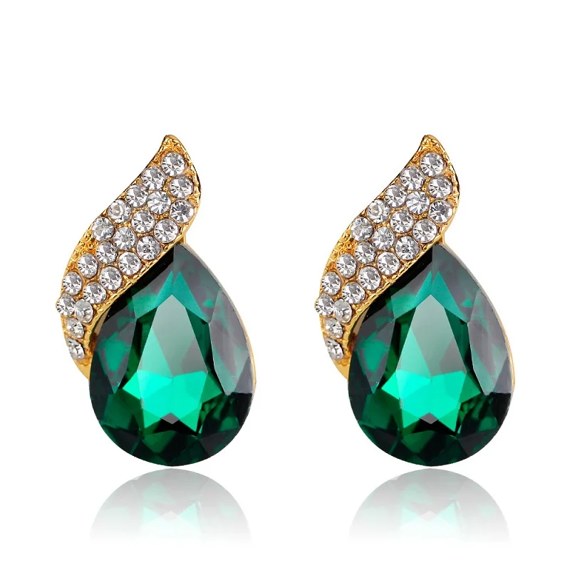 

Fashion Creativity Water Drops Shape Crystal Design Stud Earrings Birthday Party Exquisite Gifts Jewelry Accessories