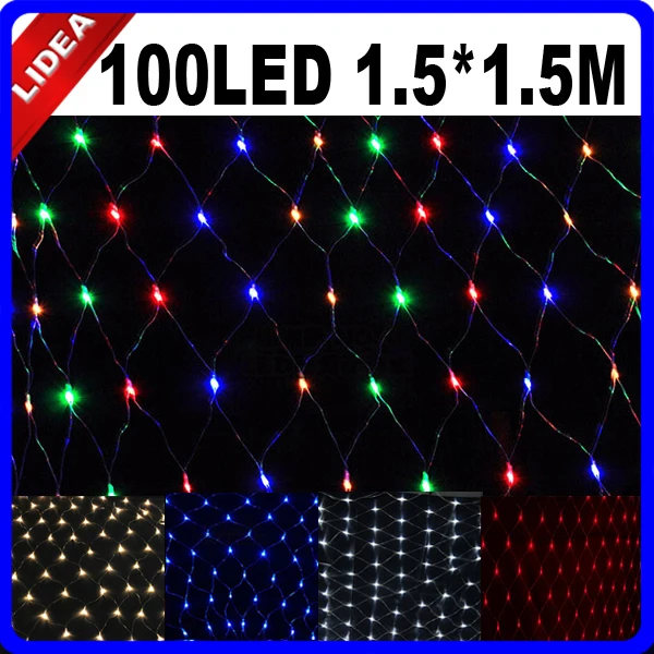 1 5*1 5 м 100 LED садовые вечерние новогодние сетчатые мерцающие украшения Наружная