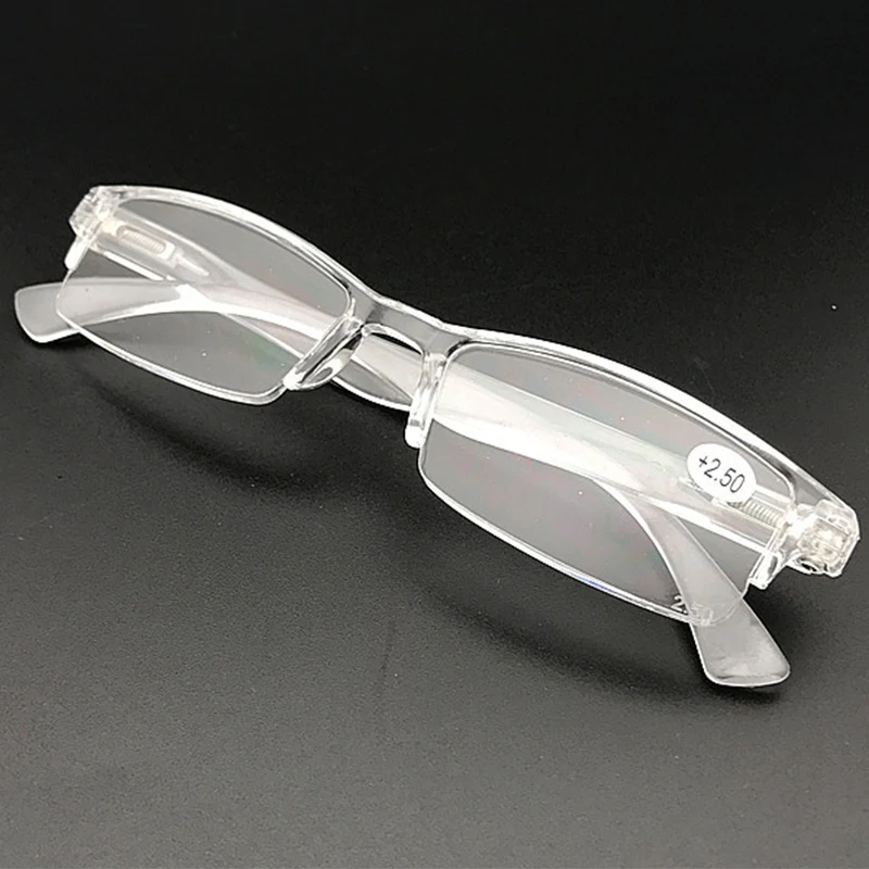 

New transparent clear Unisex Presbyopia +1.00 to +4.00 Diopter Eyeglasses Clear Rimless Reading Glasses