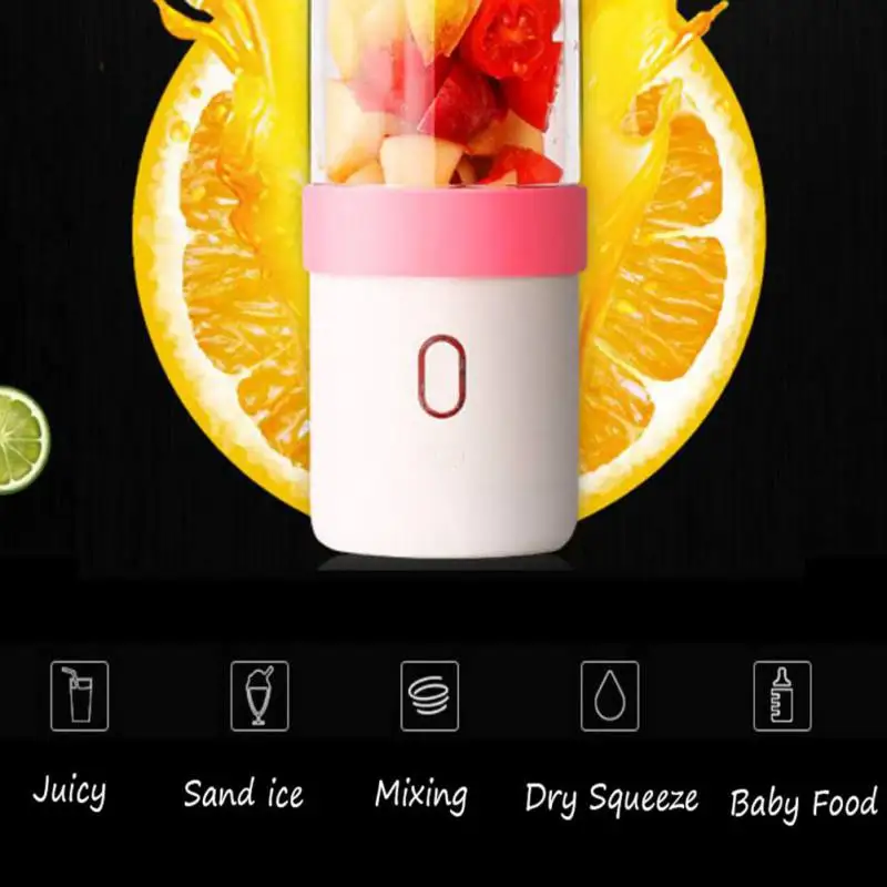 Портативный USB заряженный соковыжималка чашка перезаряжаемый Овощной фруктовый блендер соковыжималка для наружной путешествия бутылка для воды с держателем