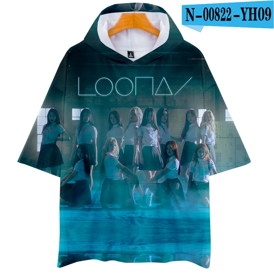 Толстовки с 3D LOONA Frdun, футболка с коротким рукавом, мягкая Модная Повседневная Футболка Kpop, стиль, модные летние толстовки Kpop, футболки - Цвет: N00822