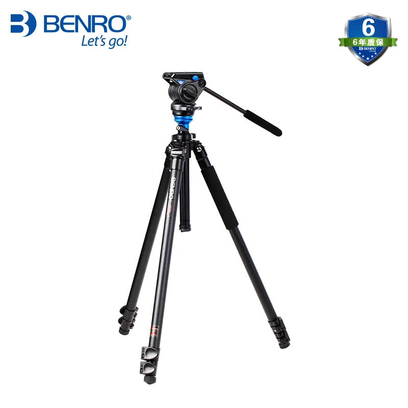 

BENRO A2573FS4 Pro Aluminum Tripod Video Tripod Kits With S4 Ballhead Integral Level 3 Section+Carrying Bag Kit, Max loading 4kg