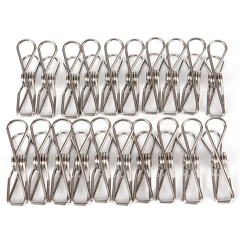 

20Pcs/lot Household Bed Sheet Clothespins Stainless Steel Clothes Pegs Beach Towel Clips Hanging Clothes Pins
