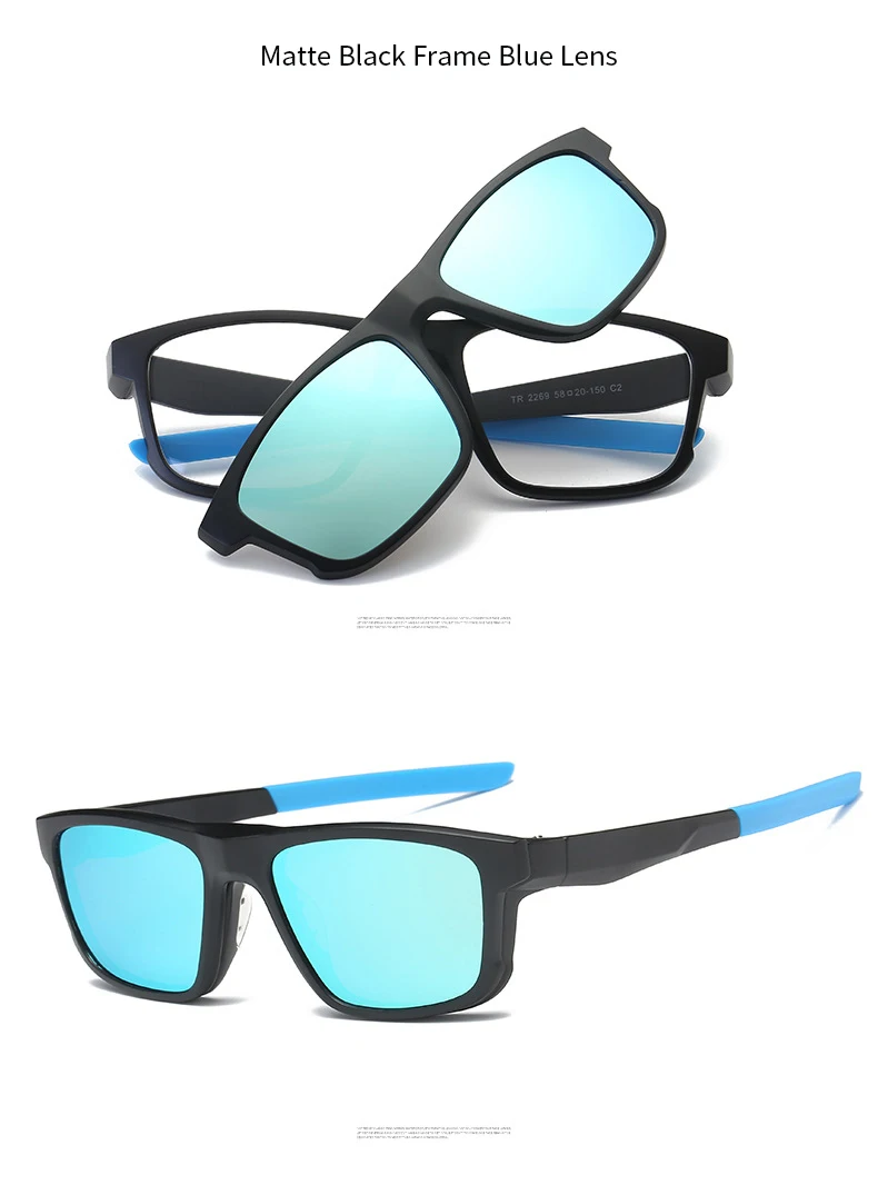 Поляризованные магнитные солнцезащитные очки с зажимом спортивные очки оправа для вождения на открытом воздухе