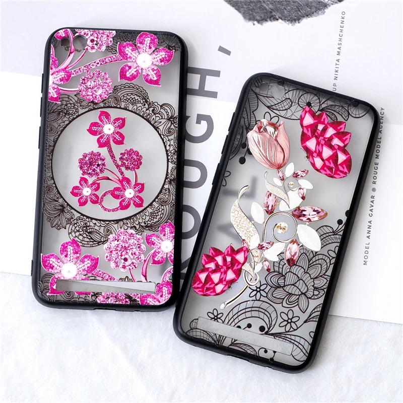 

For Redmi 5 Plus Case Luxury 3D Lace Flower Butterfly Phone Back Cover For Xiaomi Redmi 5A Sexy Floral Hard PC Fundas Coque Capa