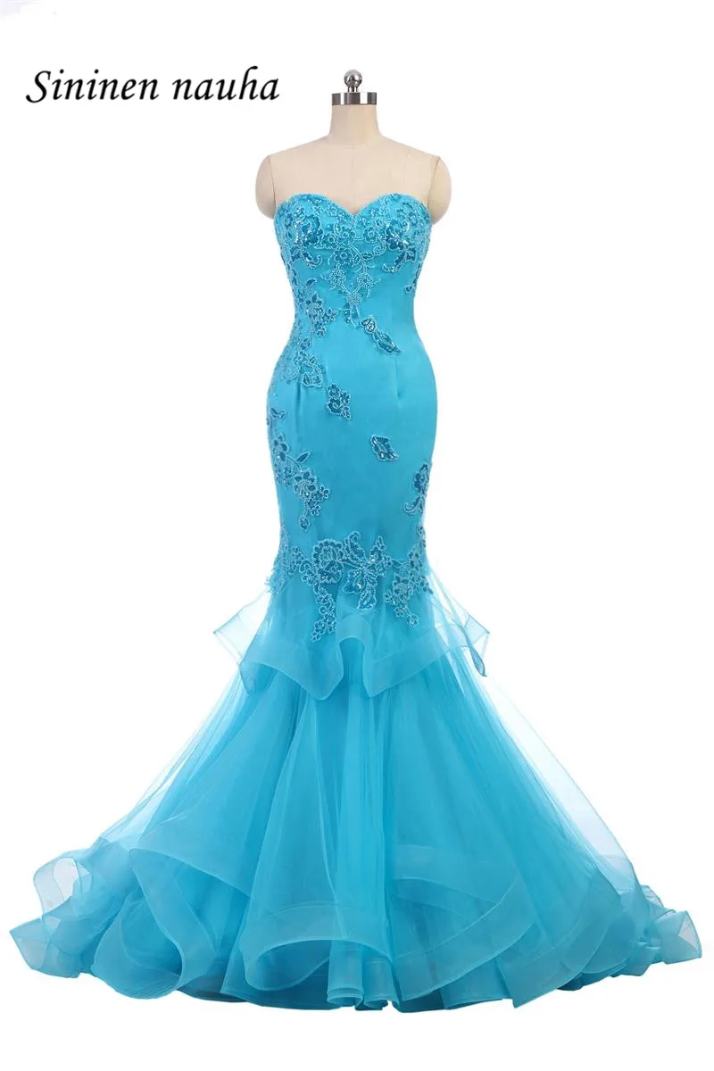 

Long Evening Formal Dresses Prom Dress Sweetheart Lace Beaded Mermaid Plus Size Abendkleider Vestidos De Festa Robe De Soiree 77