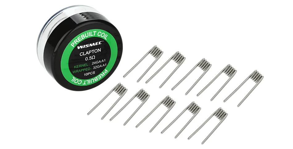 Зазор 10 шт. WISME Предварительно Построенная катушка Clapton 0.5ohm электронная сигарета DIY катушка головка для IndeRemix RDA атомайзер