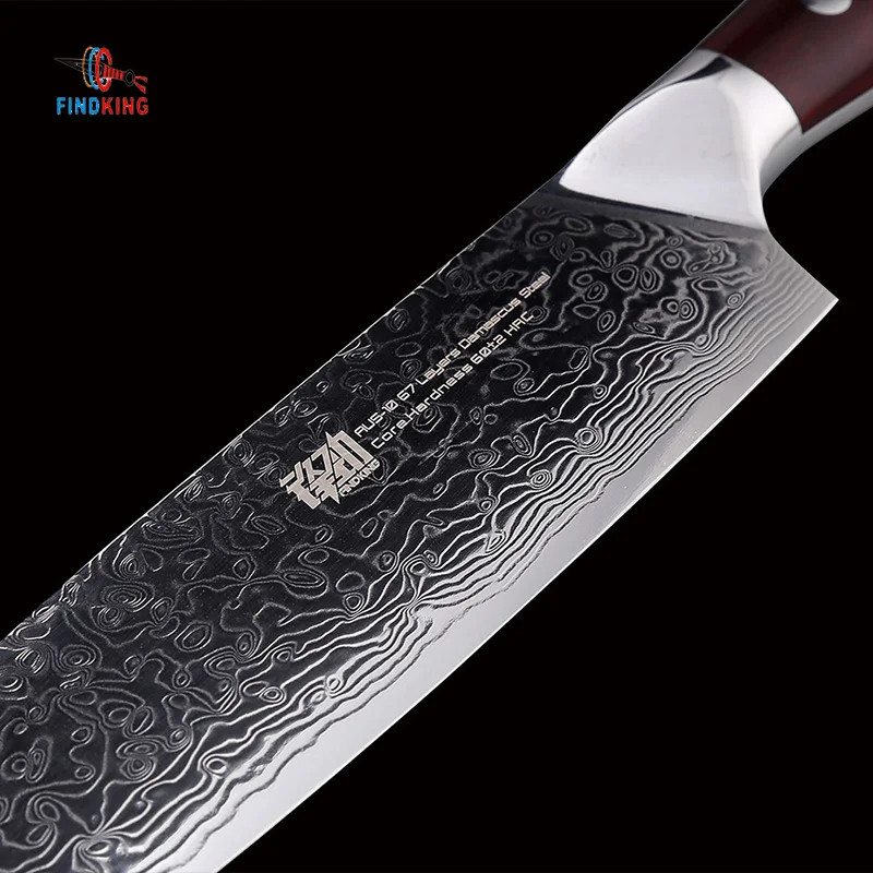 FINDKING 6 шт AUS 10 Дамасская сталь палисандр деревянная ручка набор ножей из дамасской