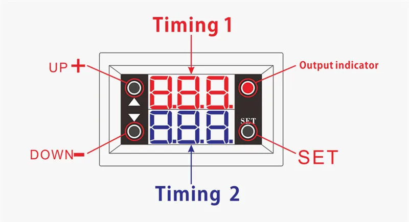12 В постоянного тока AC110-220V двойной дисплей реле времени модуль реле задержки времени светодиодный цифровой таймер реле задержки времени цикл контроль времени переключатель