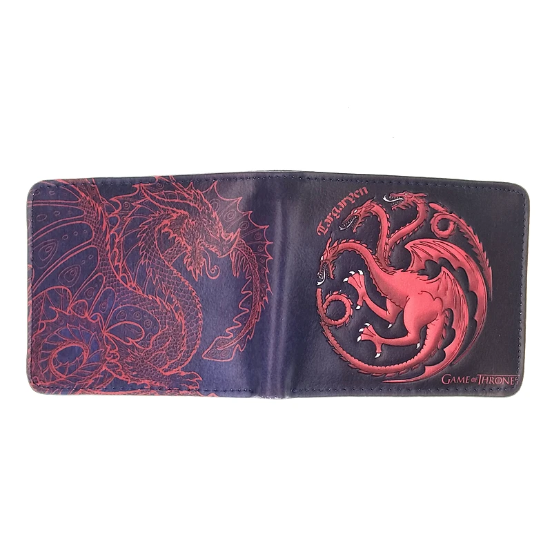 Кошелек из искусственной кожи с логотипом red dragon man кошелек для игр престолов fire