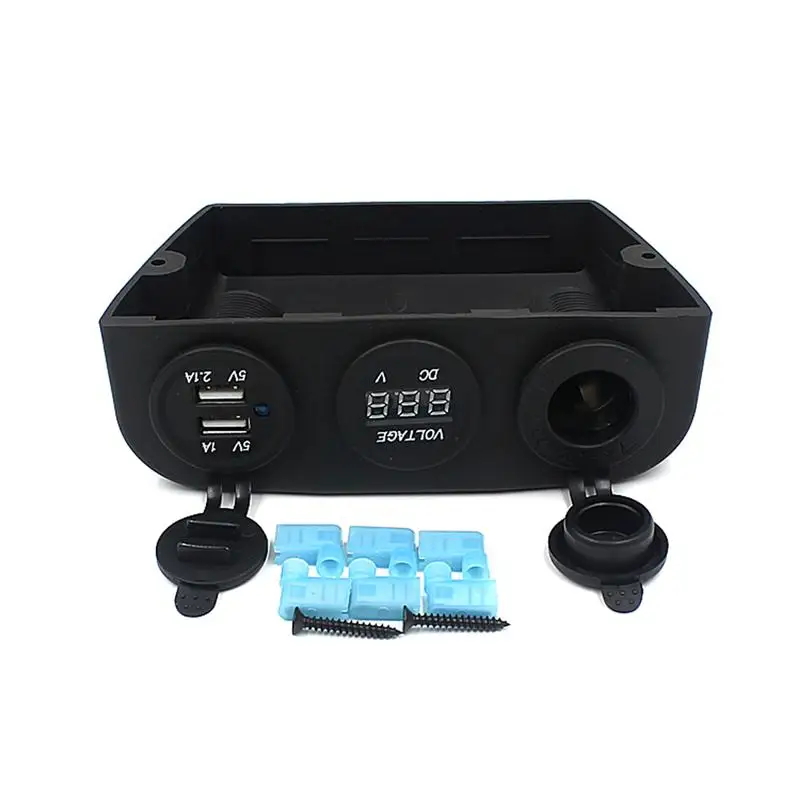

Universal 12-24V Car Auto Boat Caravan Cigarette Lighter Socket & Dual USB Power Adapter Charger & LED Digital Voltmeter Combo