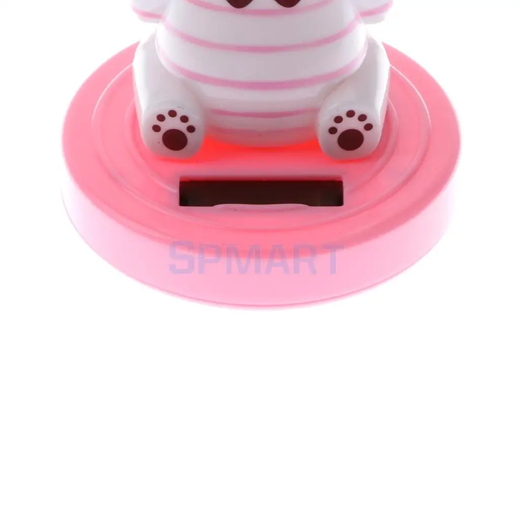 Kids Solar Powered Nodding Head Cat Kitten Animal Swinging Toy Car Home Ornament Decor Kids Xmas Gifts Gag Prank Toys White