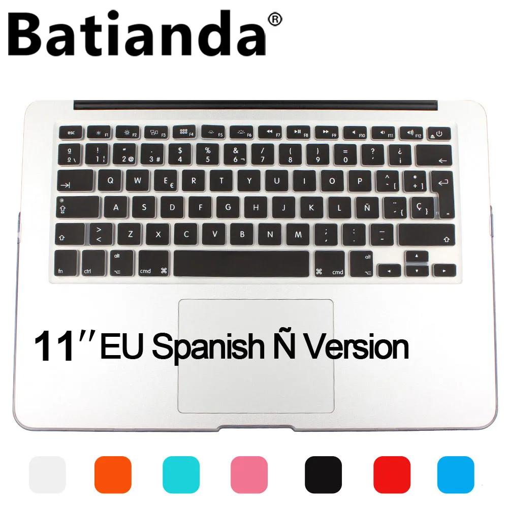 New Spanish Air 11 Silicone Skin Keyboard Cover Protector For Apple MacBook Air 11 11.6 inch Keyboard protective film