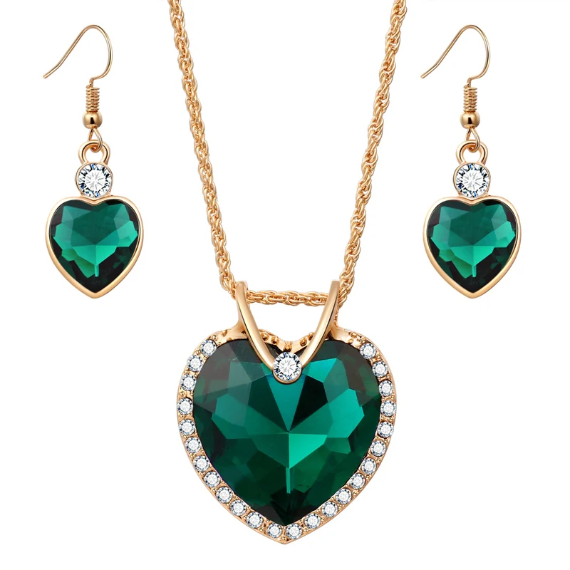 

2019 Women's Earring Jewelry Set for Women Cute Heart African Jewelry Set for Party New Necklace and Earrings Set