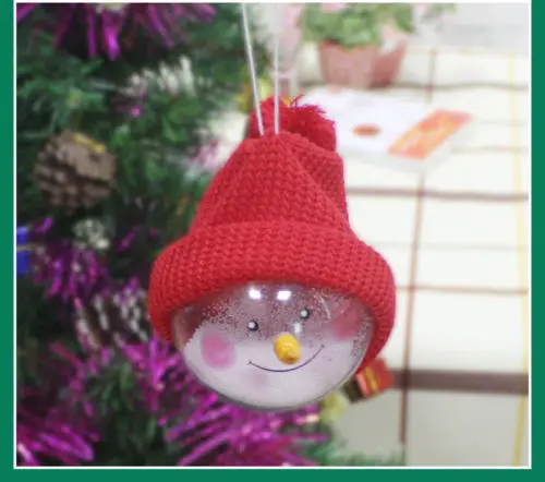 

Cute Christmas Ornament Tree DIY Gift Ball Box Transparent Plastic Clear Craft