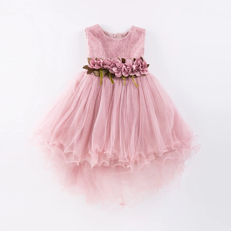 Cheap Girl Dress Mermaid Tulle Wedding Party Dress 2019 Summer Princess Dresses Clothes Ball Gown with Flowers Size 4 9T pink green