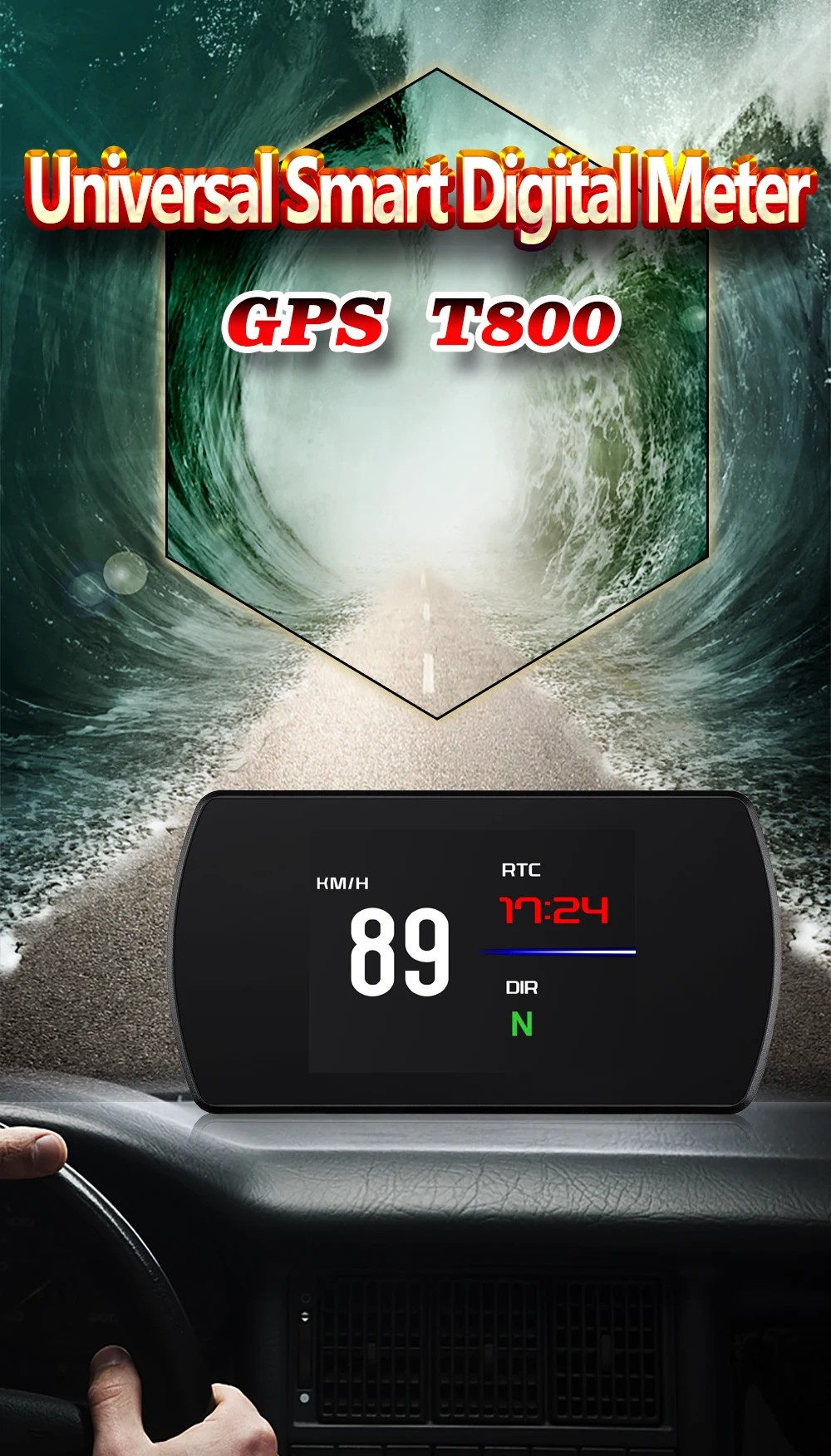 GEYIREN T800 3," Экран бортовой gps автомобиля HUD gps головой вверх Дисплей миль в час) превышение скорости Предупреждение лобовое стекло проектор Авто аксессуары