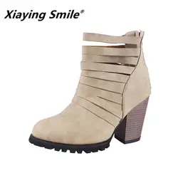 Xiaying улыбка Новое поступление женские ботильоны сапоги в римском стилье в полоску дышащая обувь женские Classica Черные босоножки, модные