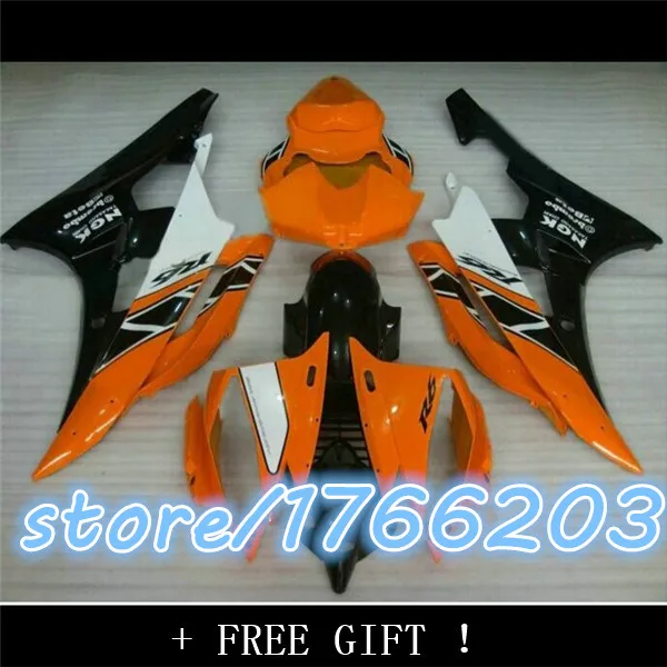 Kit Carenatura Completa Abs Iniezione Per Yzf R6 2006 2007 Set Carene In Plastica Arancione Bianco Nero Yzf-R6 06 07 Rf52 Ning