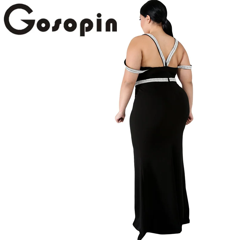 Gosopin плюс Размер летнее вечернее платье женские одеяния 5xl открытая спина Макси