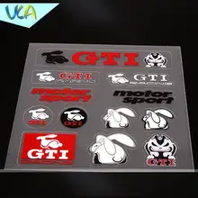 12×12 GTI Devil Rabbit ABT WRC Badge Colored Sticker Set Refitting Car Styling Decal Interior Exterior Decor for VW Motor Sport