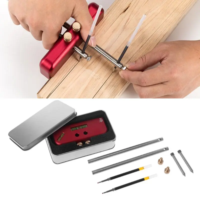 Деревообрабатывающий маркер с двойной головкой Scriber Parallel Layout Carpenter Marking Tools