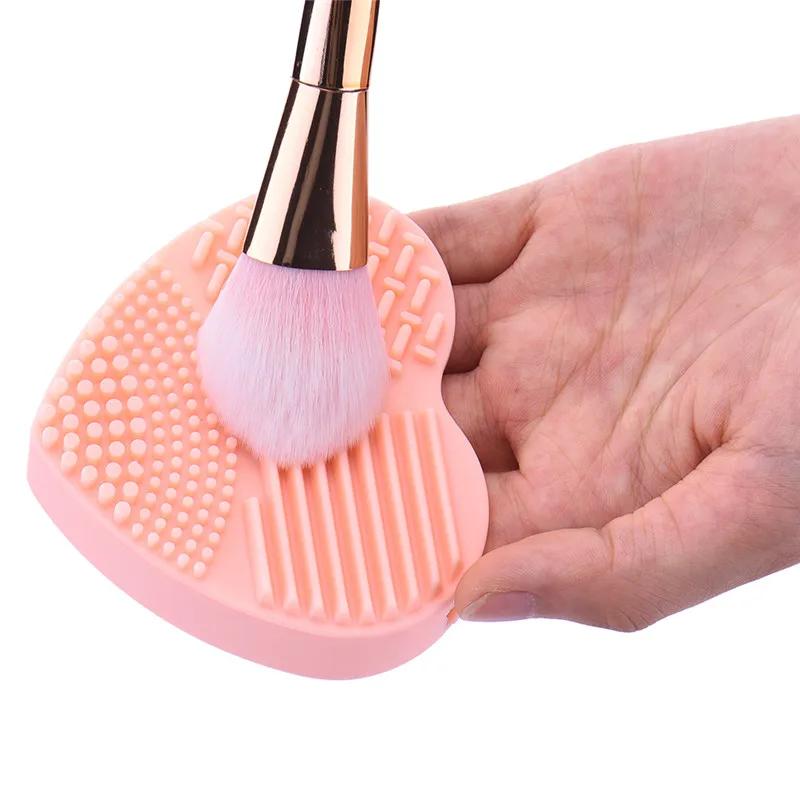Горячая Распродажа чистые кисти в форме сердца для мытья макияжа Кремнеземные
