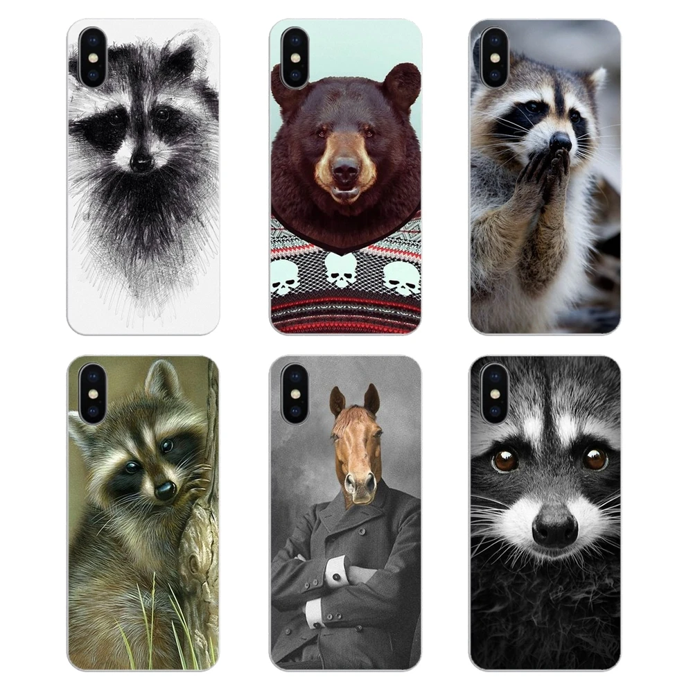Чехлы из ТПУ для iPod Touch iPhone 4 4S 5 5S 5C SE 6 6S 7 8 X XR XS Plus MAX zoo портретов Яго енота панда