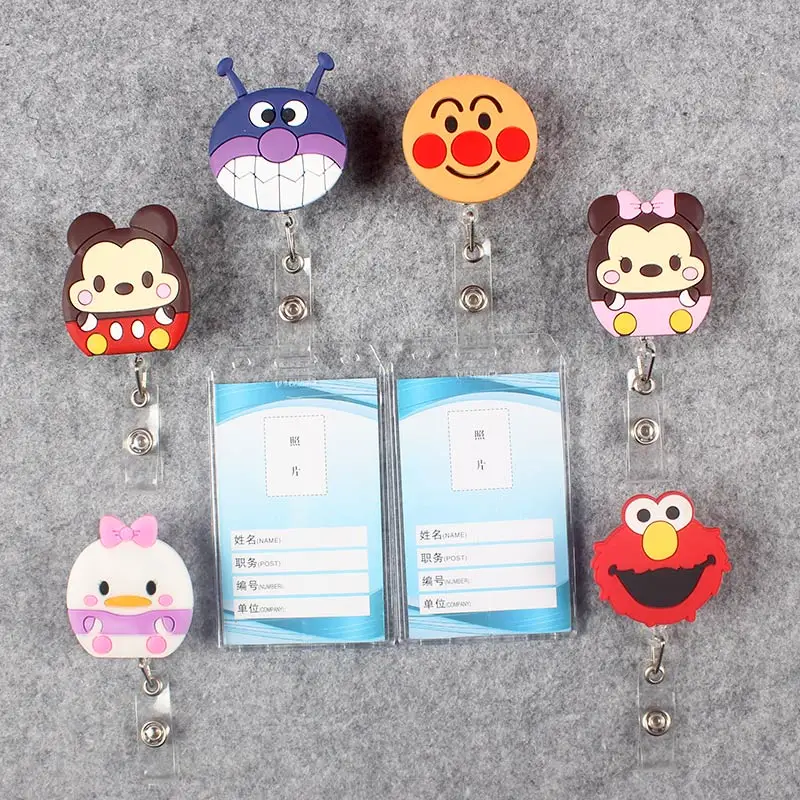 

Badge Scroll Nurse Reel Cute Vertical PVC Character Scalable Colors Little Cat Nurse Exhibition ID Plastic Student Card Holder