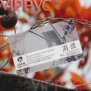 

Quality transparent pvc printing card with white ink printing on one side