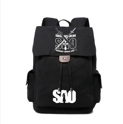 

Men Women Backpack Unisex Sword Art Online School Bag 2 Color School Backpack Work Travel Shoulder Bag Mochila Teenager Backpack