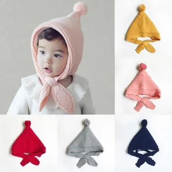 

Newborn Photography Props Baby Hat Knit Long Tail Hats Crochet Warm Cap Photoshoot Picture Props DIY Baby Album Gift 2018