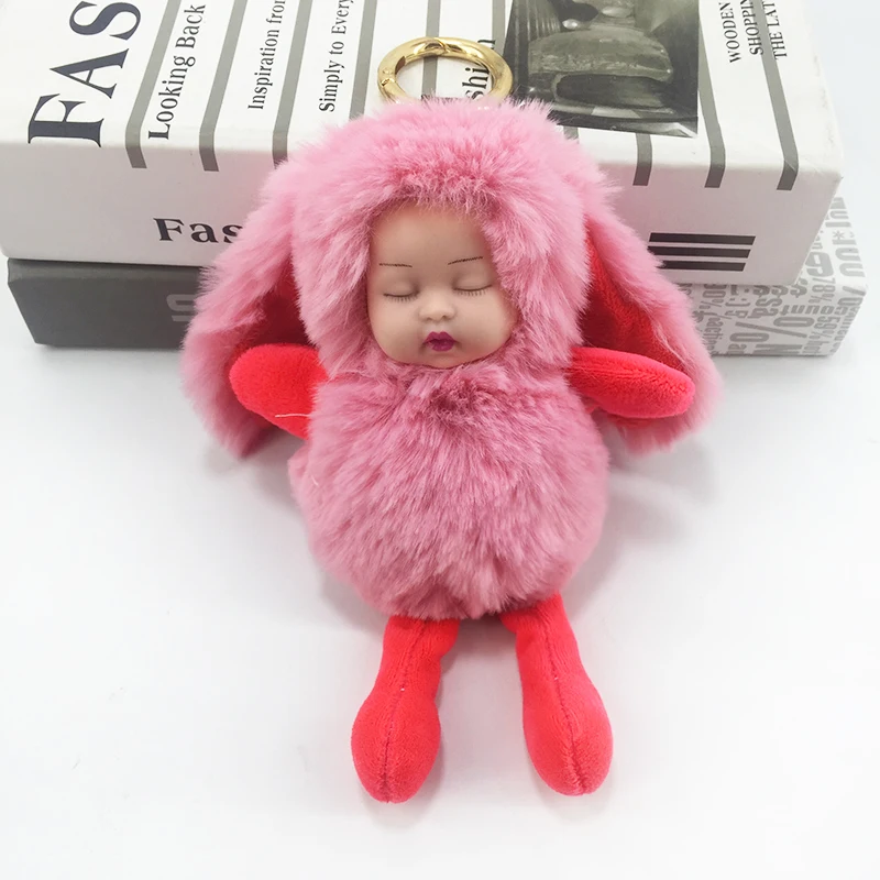 Новые милые длинные уши Спящая Очаровательная Детская плюшевая кукла брелок Подвеска женская сумка автомобиль кулон игрушки Праздничные подарки
