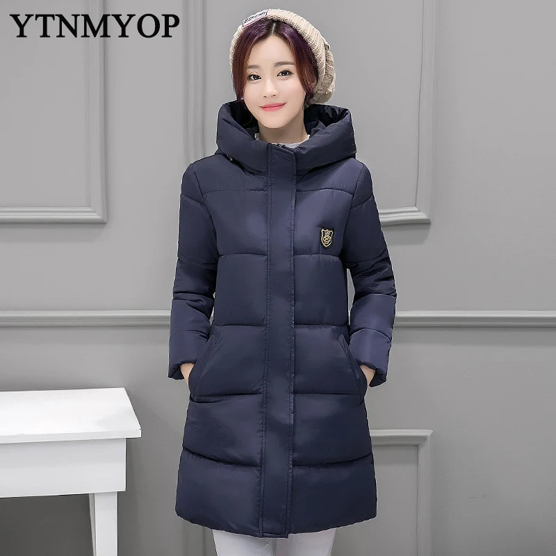 

YTNMYOP Winter Jacket Women 2019 New Cotton-padded Coat Cotton Parka Outerwear Medium-long Clothing Plus Size S-XXL Outerwear