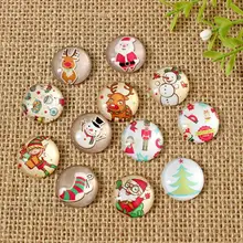 50 шт. круглая мозаика плитки Рождество стиль кабошоны стекло поделки из драгоценных камней ювелирных изделий