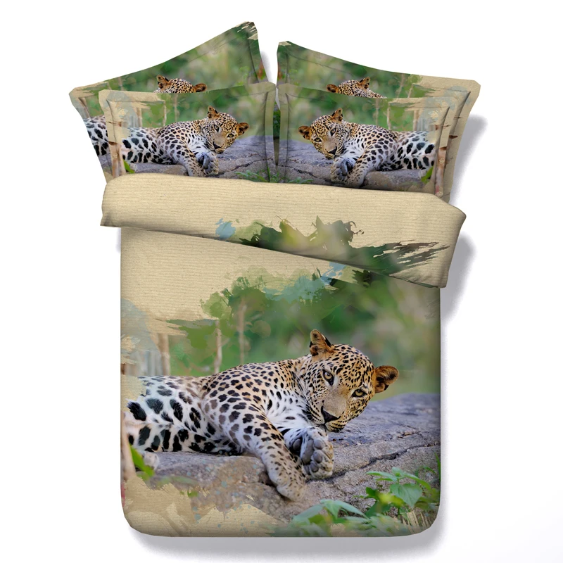 3D Leopard Bedding sets Super King Queen size full twin duvet cover bed in a bag sheets spread bedspread linen Animal print 4pcs