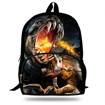 

NECA Game God of War 4 Kratos printed Children School Bags for Teenage Boy Girls Students Bagmens Daily Backpack Mochila Escolar