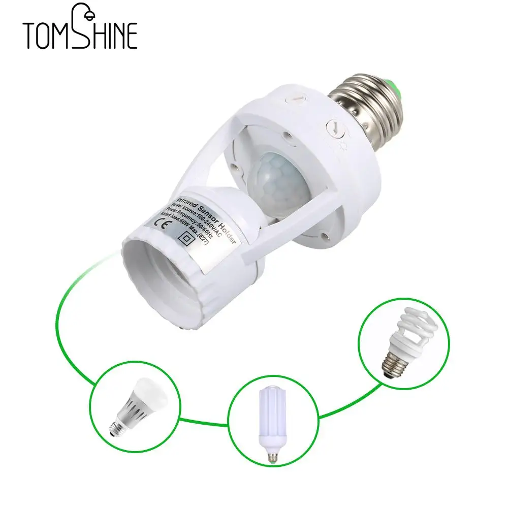 Держатель лампы движения PIR Сенсор E27 основание светодиодной лампочки гнездо infrafed автоматический свет подставка держатель переключатель для гардеробная комната гараж Ванная комната