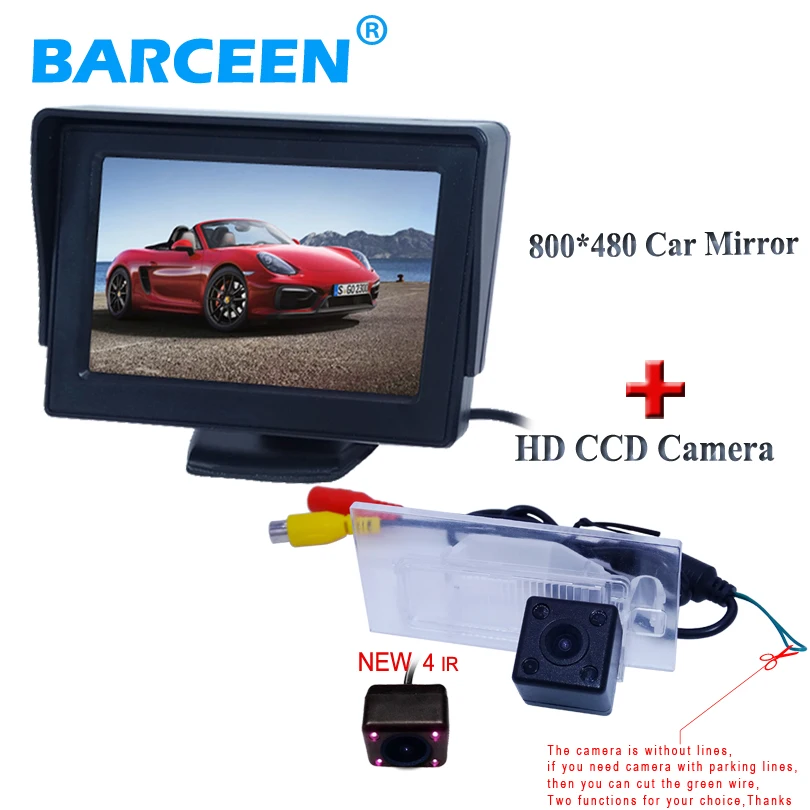 wire black car display monitor +glass materia 170 degree lens backup camera ccd image sensor fit for FIAT freemont | Автомобили и